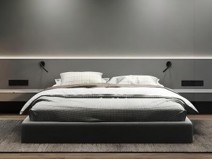 Κρεβάτι υφασμάτινο 3113 με κομοδίνα